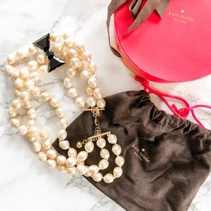 Kate Spade Black Tie Optional Triple Strand Pearls